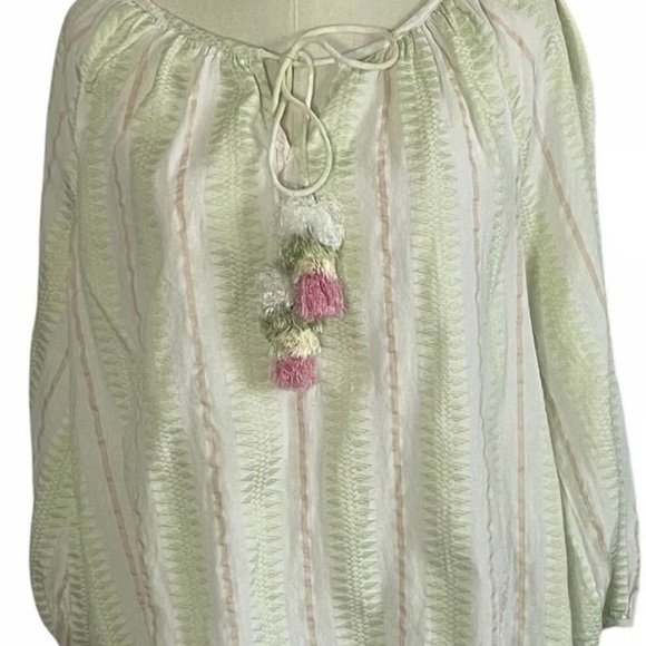 Philosophy Light Green and Pink Blouse - Picture 1 of 7